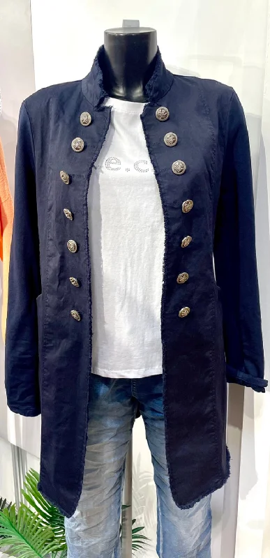 D.E.C.K By Decollage 516181 Military Style Jacket (2 Colours) Cotton Jacket Linen Jacket Terry Jacket D.E.C.K By Decollage 516181 Military Style Jacket (2 Colours) Cotton Jacket Linen Jacket Terry Jacket
