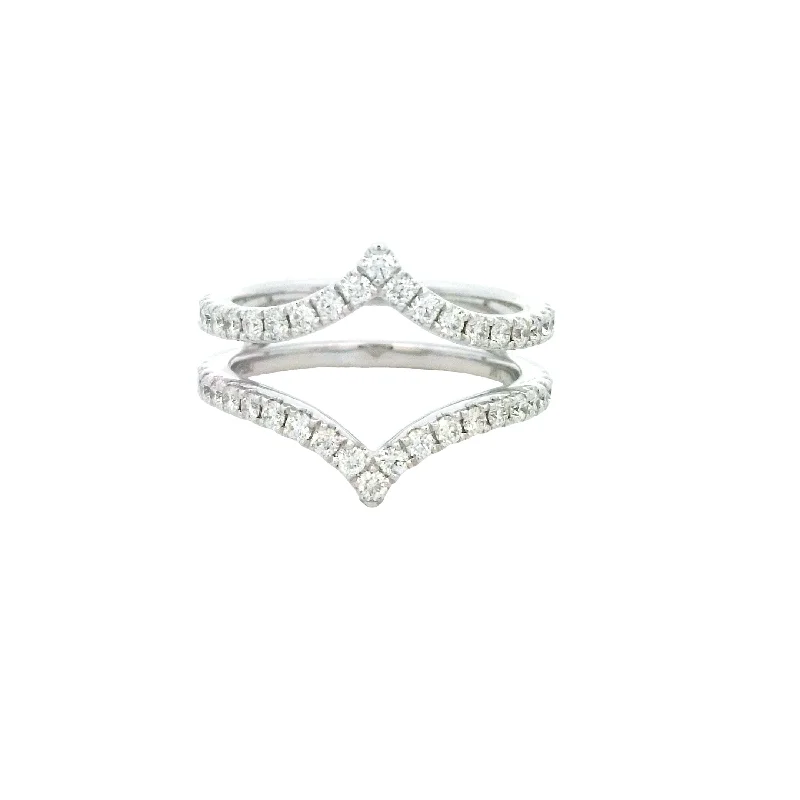 14 Karat White Ring Guard/Jacket Diamond Ring Guard Jacket Blazer Coat