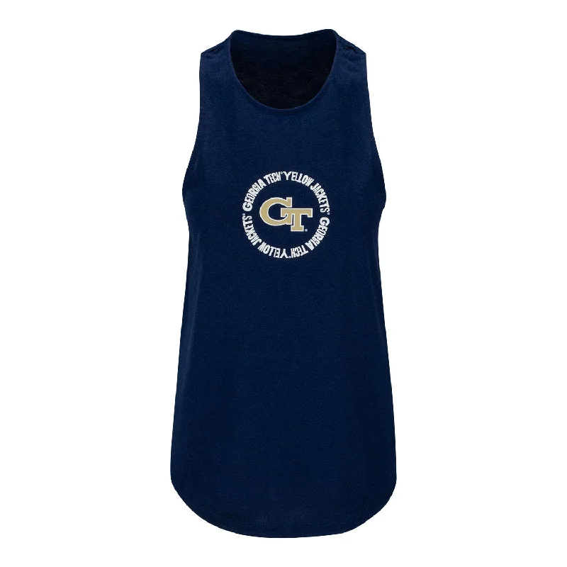 Ladies Georgia Tech Yellow Jackets Adidas Wordmark Navy Tank Fleece Fabric Down Fabric Feather Fabric Ladies Georgia Tech Yellow Jackets Adidas Wordmark Navy Tank Fleece Fabric Down Fabric Feather Fabric