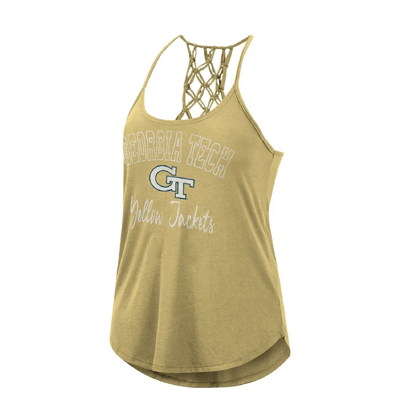 Ladies Georgia Tech Yellow Jackets Natasha Tank Fleece Jacket Down Jacket Parka