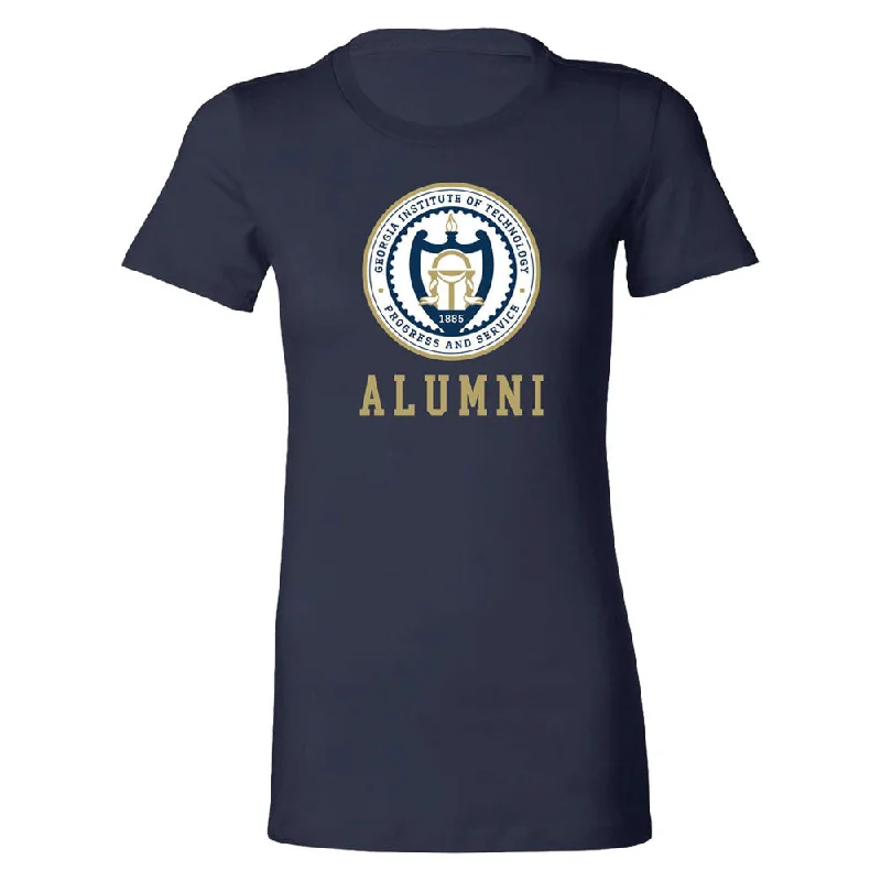 Ladies Georgia Tech Yellow Jackets Alumni Seal Navy Short Sleeve Notch Collar Jacket Peter Pan Collar Jacket Cowl Neck Jacket Ladies Georgia Tech Yellow Jackets Alumni Seal Navy Short Sleeve Notch Collar Jacket Peter Pan Collar Jacket Cowl Neck Jacket