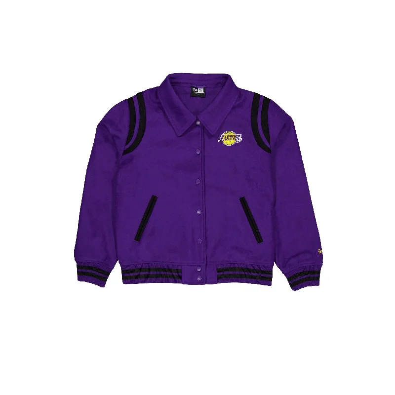 Los Angeles Lakers Sport Night Women's Jacket Zippered Jacket Buttoned Jacket Snapped Jacket Los Angeles Lakers Sport Night Women's Jacket Zippered Jacket Buttoned Jacket Snapped Jacket