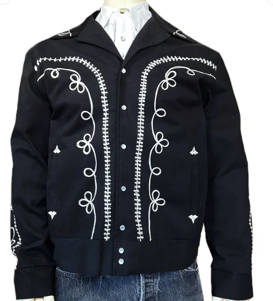 Men's Rockmount Ranchwear Vintage Gabardine Bolero Jacket A-Line Jacket Boat Neck Shawl Collar Men's Rockmount Ranchwear Vintage Gabardine Bolero Jacket A-Line Jacket Boat Neck Shawl Collar