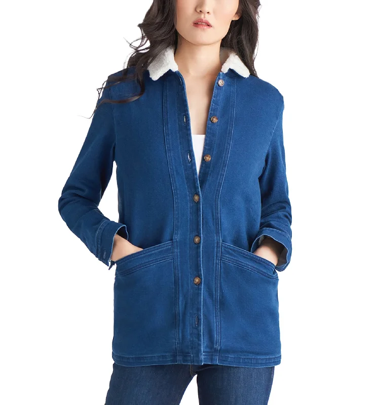Petite Sherpa Denim Jacket Faux Fur Fabric Real Fur Fabric Shearling Fabric