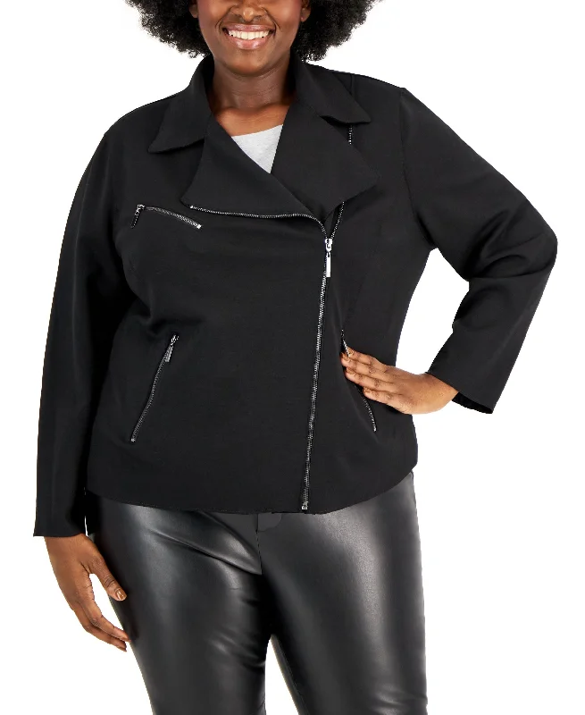 Plus Size Zip-Front Scuba Crepe Moto-Style Jacket Jersey Jacket Tulle Jacket Batik Jacket Plus Size Zip-Front Scuba Crepe Moto-Style Jacket Jersey Jacket Tulle Jacket Batik Jacket