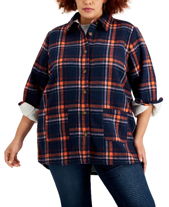 Style & Co Plus Size Plaid Shirt Jacket Faux Fur Jacket Real Fur Jacket Shearling Jacket Style & Co Plus Size Plaid Shirt Jacket Faux Fur Jacket Real Fur Jacket Shearling Jacket
