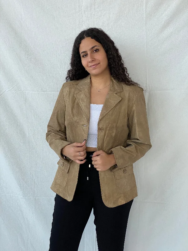 Vintage Genuine Suede Leather Gold Blazer Jacket - L Faux Fur Jacket Real Fur Jacket Shearling Jacket Vintage Genuine Suede Leather Gold Blazer Jacket - L Faux Fur Jacket Real Fur Jacket Shearling Jacket