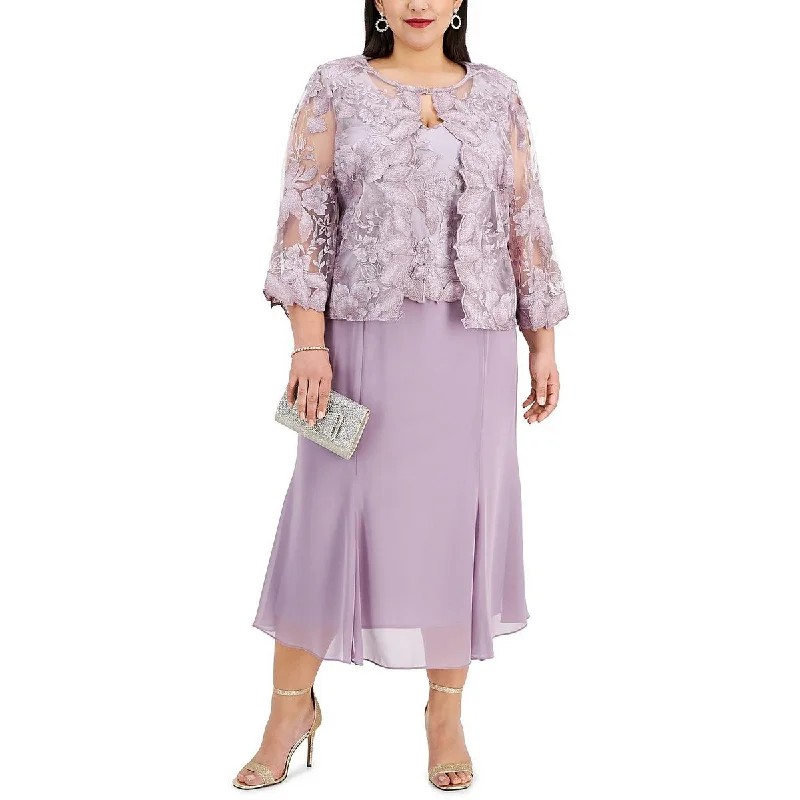 Alex Evenings Womens Plus Drapey Formal Evening Dress