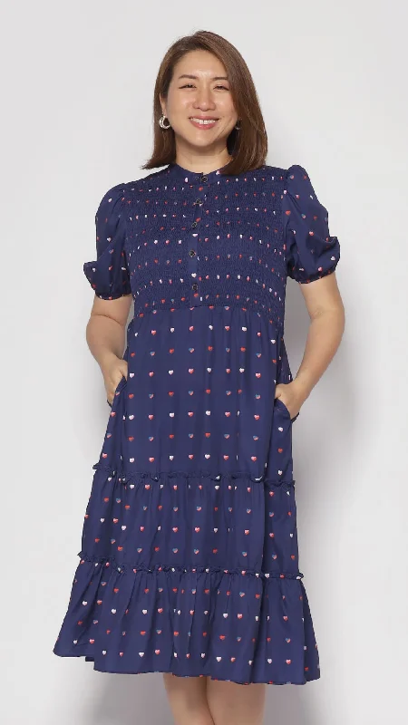 Aurora Dress in Tiny Hearts