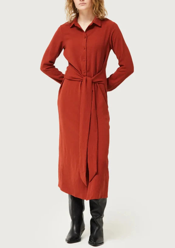 Belted Rust Dress