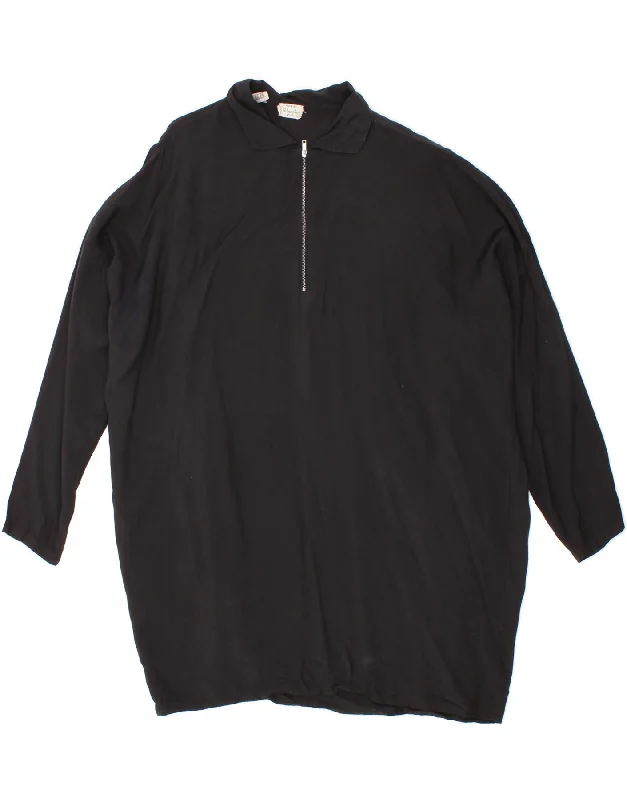 BENETTON Womens Oversized Tunic Dress IT 44 Medium Black Viscose