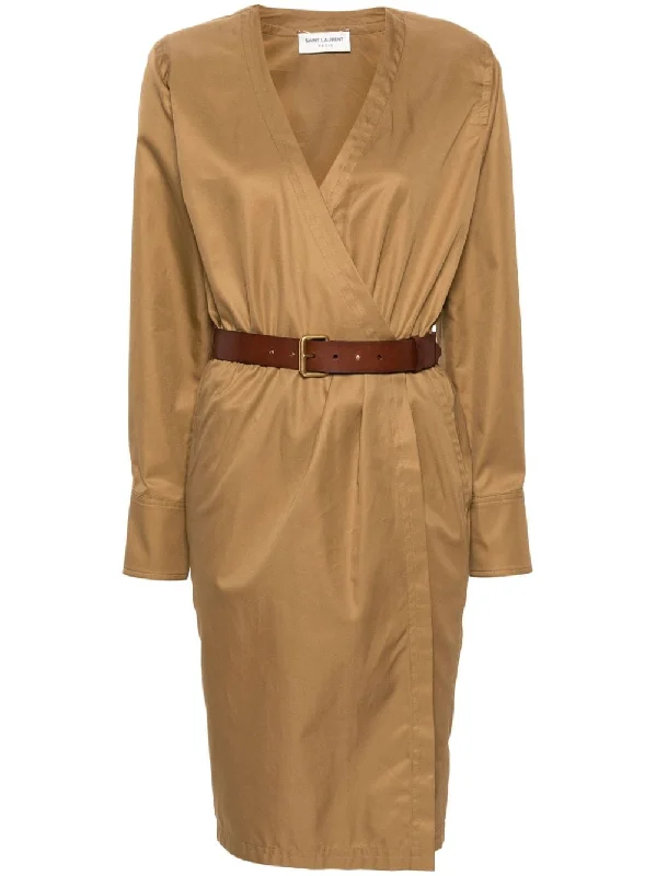 Saint Laurent Women's  Dresses Camel