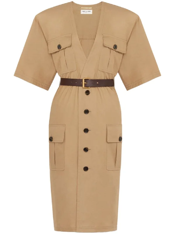 Saint Laurent Women's  Dresses Beige