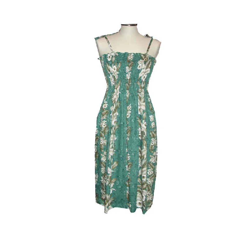 Blue Orchid Tube Top Hawaiian Dress