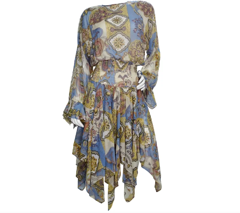 Diane Freis 1980s Printed Dress