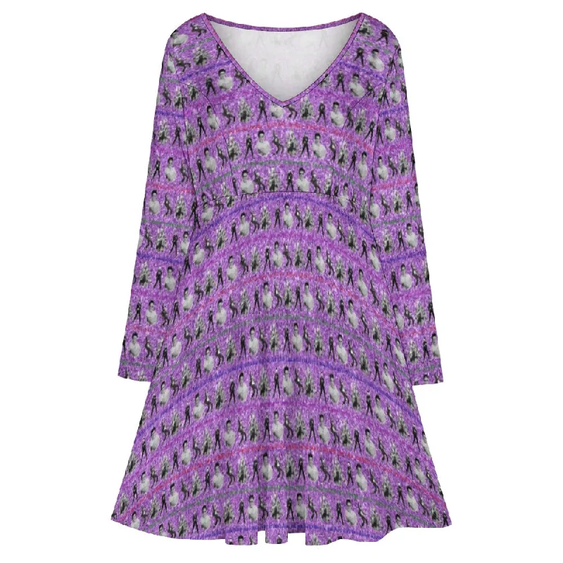 "Elvis Speaks" Oversized V-Neck Dress
