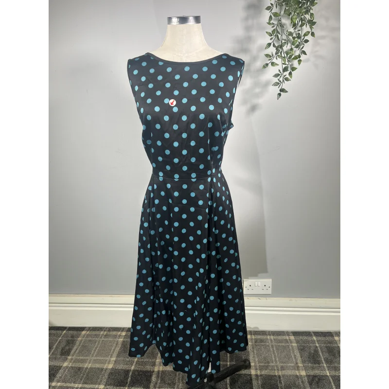 Hepburn Dress - Teal Polka (18)