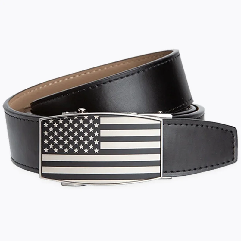 XL USA Flag Black Aston Black, 1 3/8" Strap, Dress Ratchet Belt