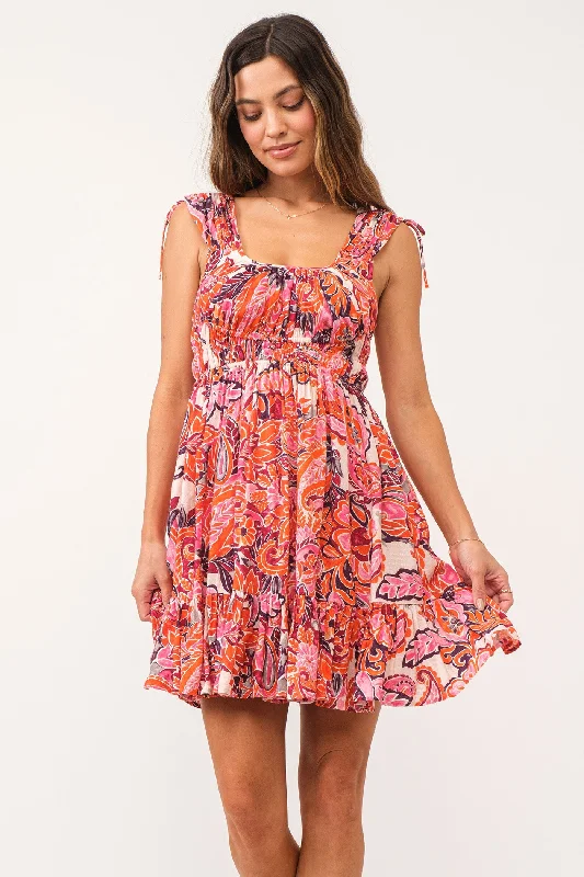 HOPE CINCHED TIE DRESS BLISSFUL PAISLEY