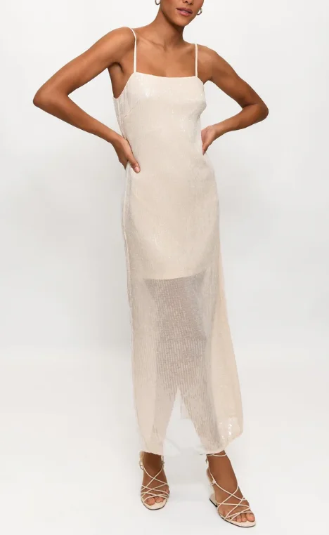 Hutch Lya Dress - Coconut Milk Sequin