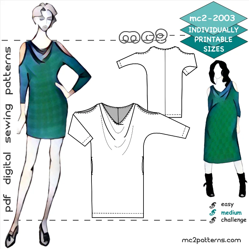 Jersey Cowl-Neck Dolman Dress