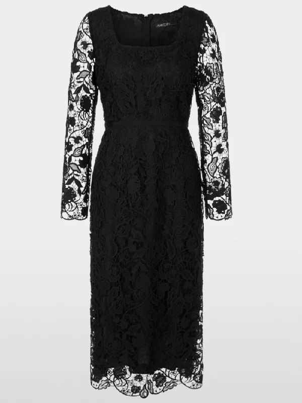 Marc Cain Glam Elegant Guipure Lace Dress In Black XG 21.10 W12 COL 900