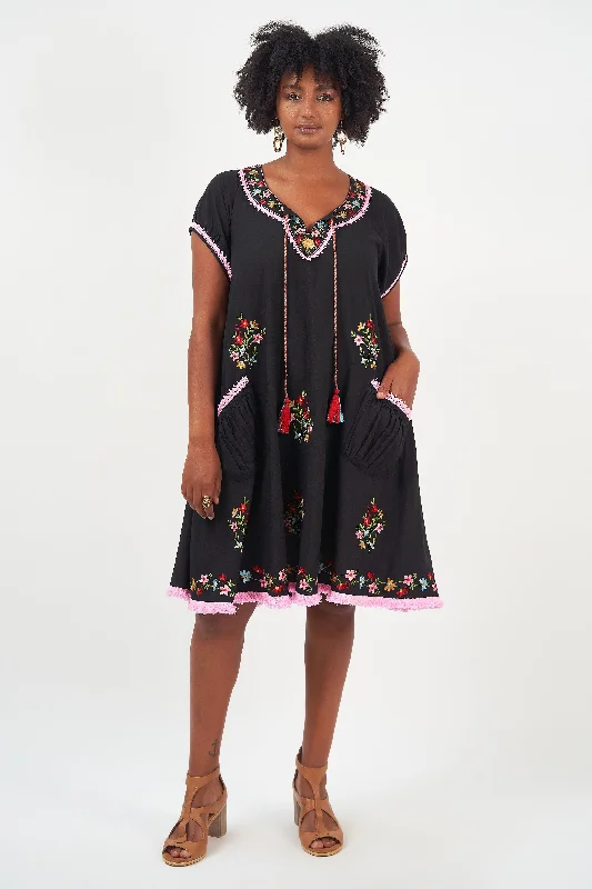Naudic Sao Paulo Dress - Splendour Embroidery Black