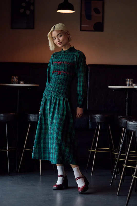 Hariette Tartan Shirred Dress