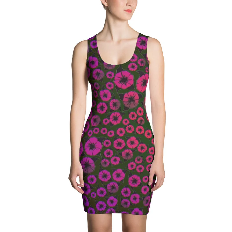 Red violet Roses Sublimation Cut & Sew Dress by John A. Conroy