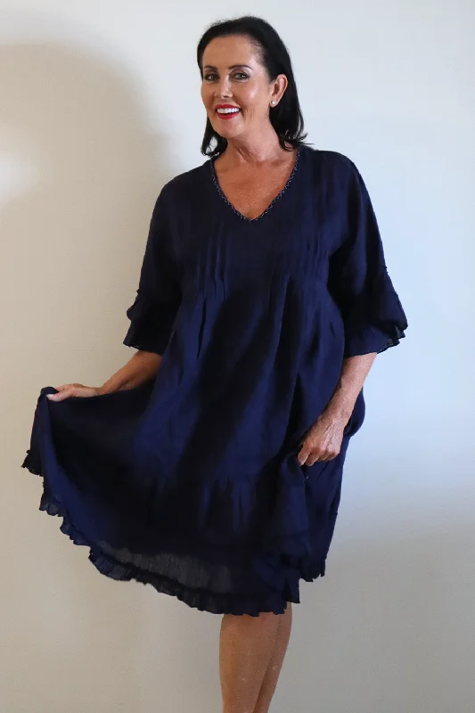 Rubyyaya Hvar Dress Navy