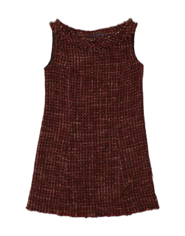 TRUSSARDI JEANS Womens A-Line Dress IT 44 Medium Burgundy Flecked