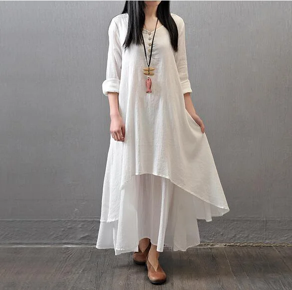 Two fake flax dresses