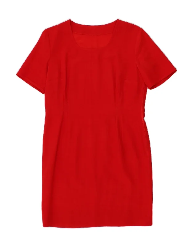 VINTAGE Womens Sheath Dress UK 12 Medium Red