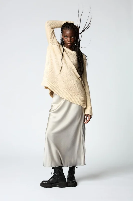 Avant Toi Split Knit Jumper - Burro Solid Print Embellished