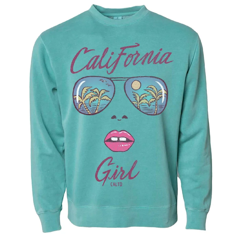 California Girl Glasses Sweater Graphic Sweater Embroidered Appliqued