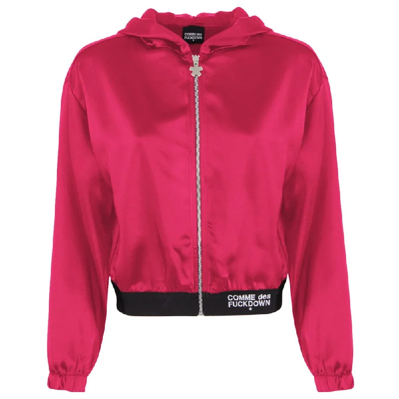 Comme Des Fuckdown Fuchsia Polyester Sweater Thin Thick Dense