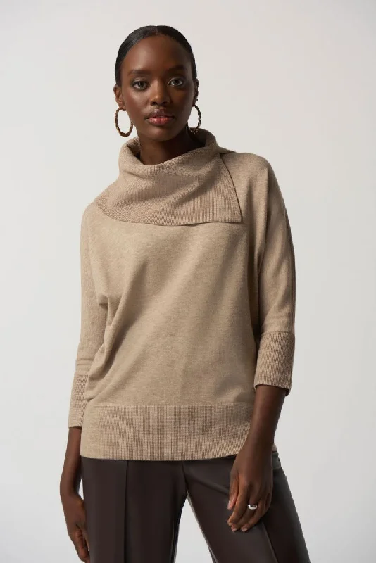 Joseph Ribkoff Latte Mélange Asymmetrical Sweater Style 233955 Graphic Sweater Embroidered Appliqued Joseph Ribkoff Latte Mélange Asymmetrical Sweater Style 233955 Graphic Sweater Embroidered Appliqued
