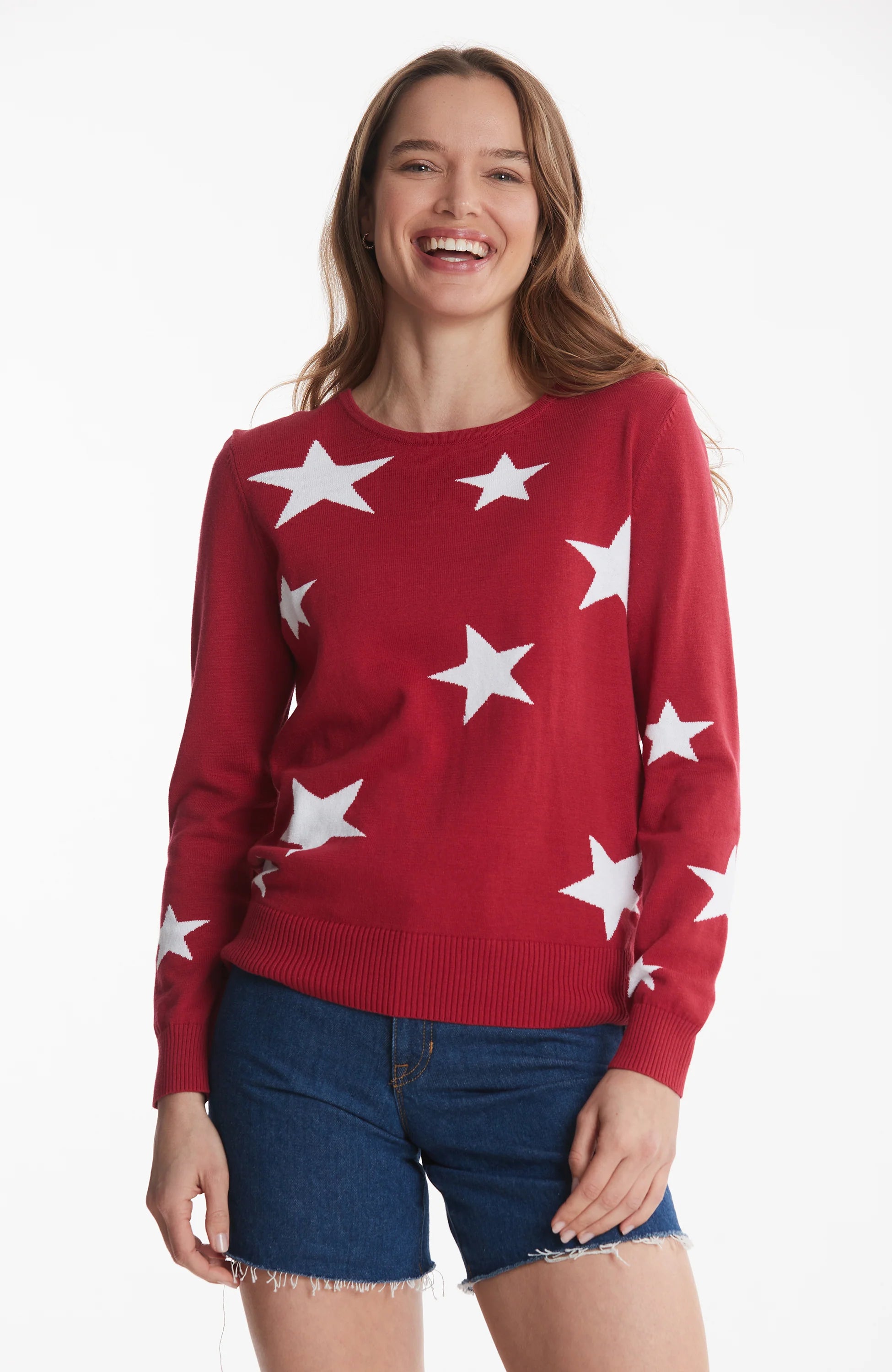 Tyler Boe Star Sweater Montauk Red Turtle Neck Boat Neck Asymmetrical Neck