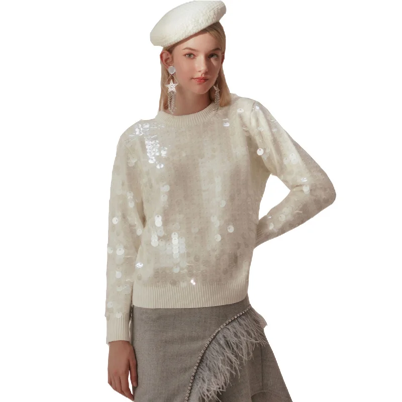 Custom knit sweater winter pullover designer for women Glossy Satin Silk