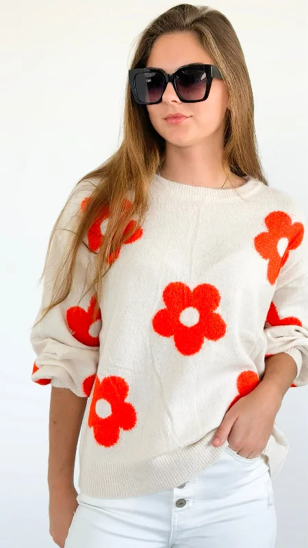 Daisy Dreams Knit Sweater Herringbone Houndstooth Plaid