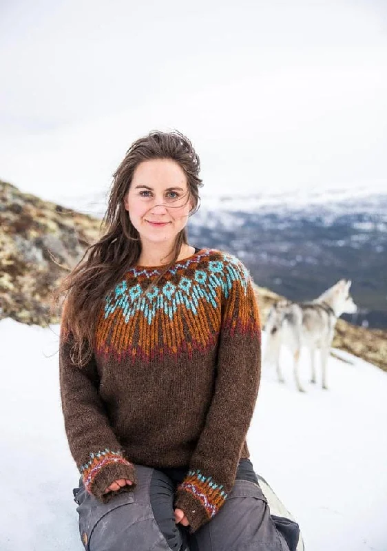 Hopi Brown Lettlopi sweater - Knitting Kit Spandex Rayon Corduroy