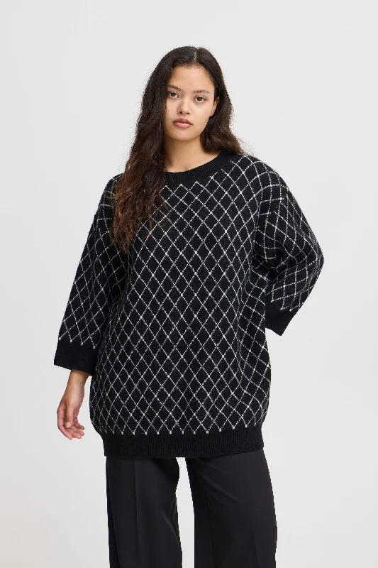 Ichi Alvino Tunic Sweater Fitted Slim Tailored