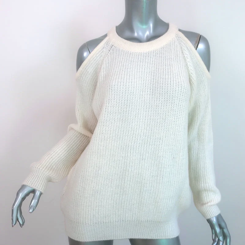 IRO Lineisy Cold-Shoulder Sweater Ivory Alpaca-Blend Knit Size Extra Small NEW Faux Fur Fabric Real Fur Fabric Shearling Fabric IRO Lineisy Cold-Shoulder Sweater Ivory Alpaca-Blend Knit Size Extra Small NEW Faux Fur Fabric Real Fur Fabric Shearling Fabric