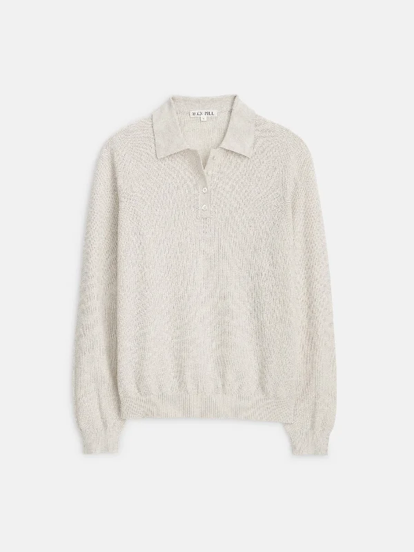 Jac Polo Sweater Mesh Blend Leather Blend Suede Blend