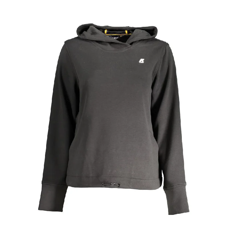 K-WAY Black Polyester Sweater Notch Collar Peter Pan Collar Cowl Neck