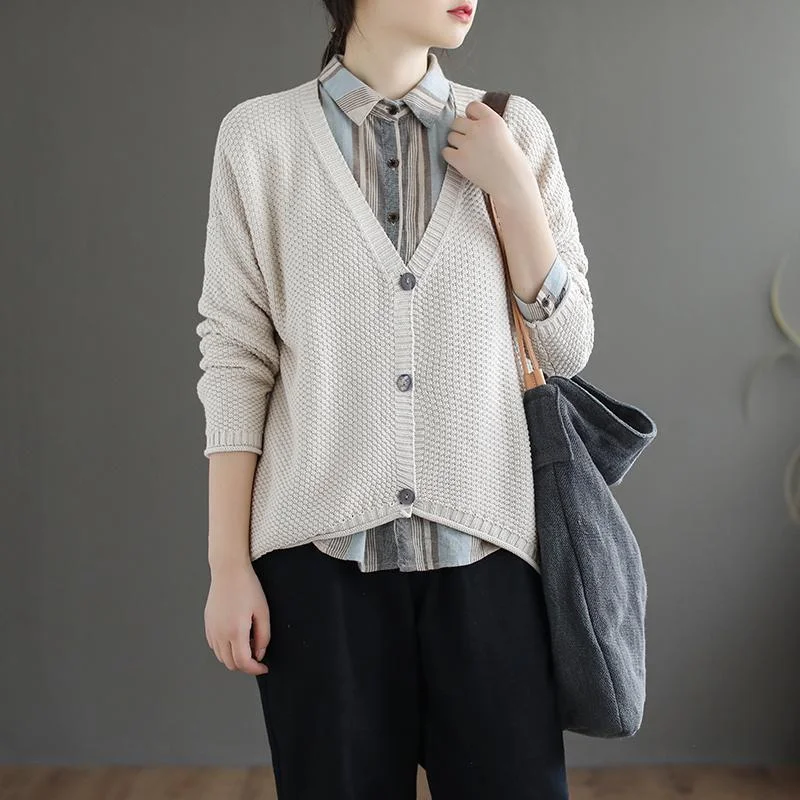 Knitted Corn Kernels Long Sleeve Sweater Cotton Fabric Linen Fabric Terry Fabric