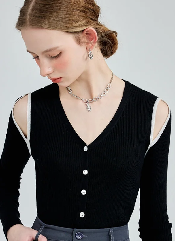 llow Knit Sweater Femininity Slim Slim Single-breasted Thin Off-shoulder Top Trendy Houndstooth Herringbone Solid llow Knit Sweater Femininity Slim Slim Single-breasted Thin Off-shoulder Top Trendy Houndstooth Herringbone Solid