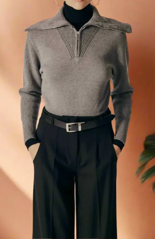 Deluc - Lobelia Turtleneck Sweater Front Pockets Side Pockets Patch Pockets