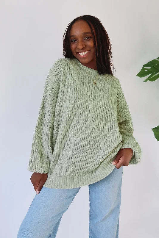 Logan Oversized Sweater in Sage Soft Cozy Warm