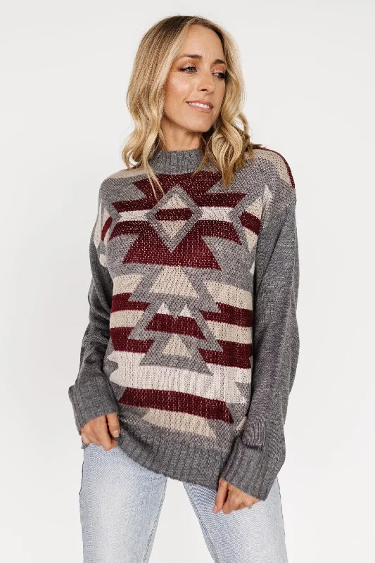 Lolo Knit Sweater | Gray Multi Fitted Loose Oversized